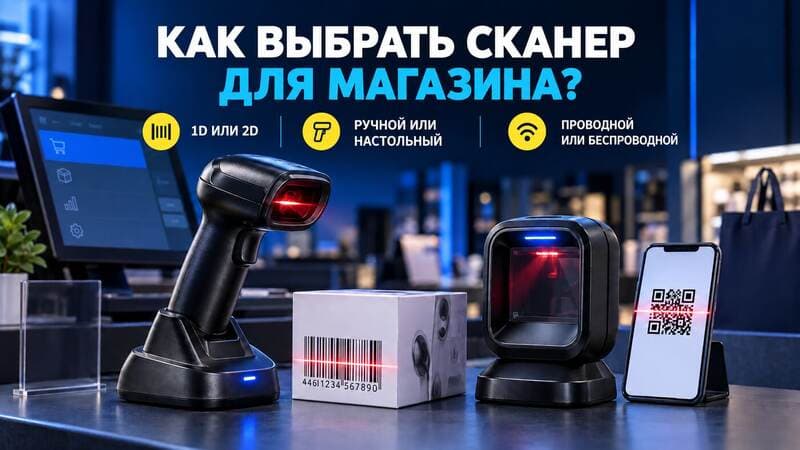 Как выбрать сканер штрих-кода для магазина и кассы?